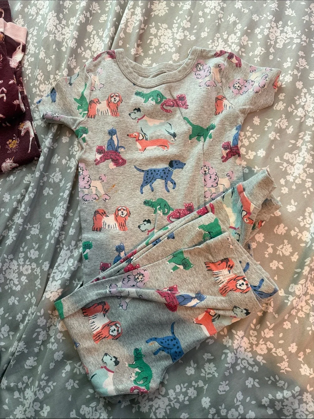 Kids 7-Piece Pajama Set Bundle - Mixed Pastel & Novelty Prints